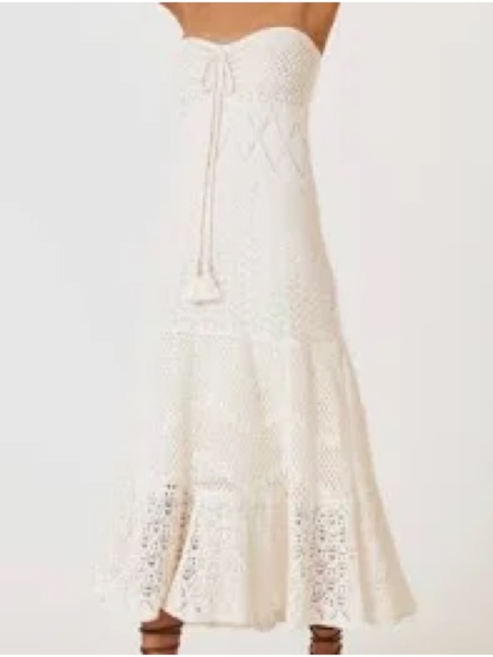 FARM Rio Ivory Crochet Maxi Dress NWOT